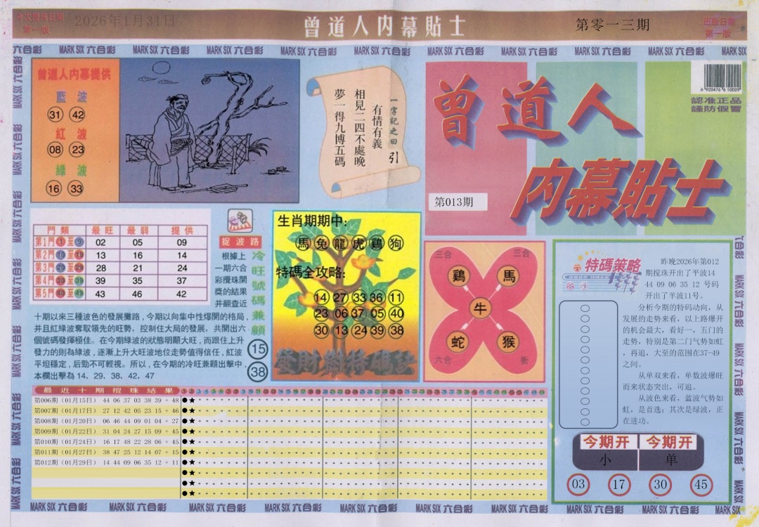 013期曾道人内幕贴士A[图]