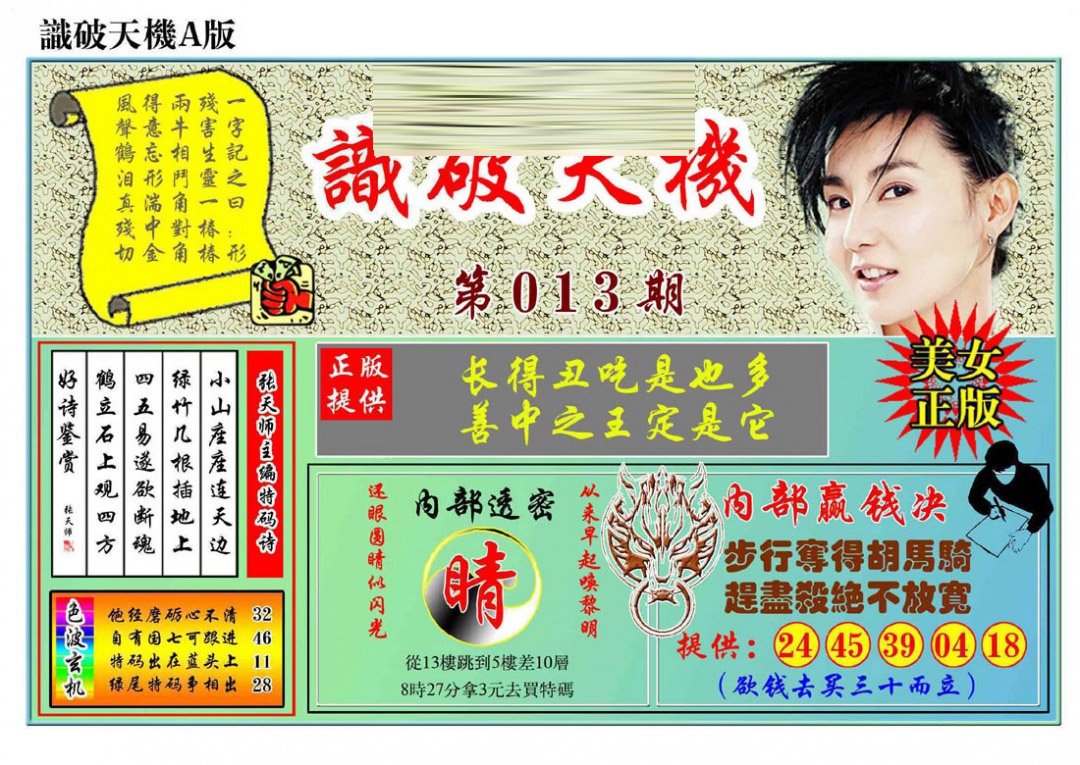 013期识破天机A版[图]
