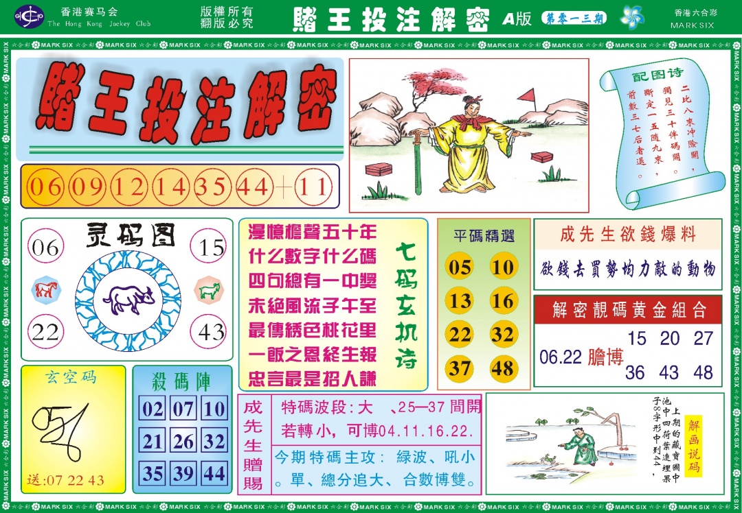 013期赌王投注解密记录[图]